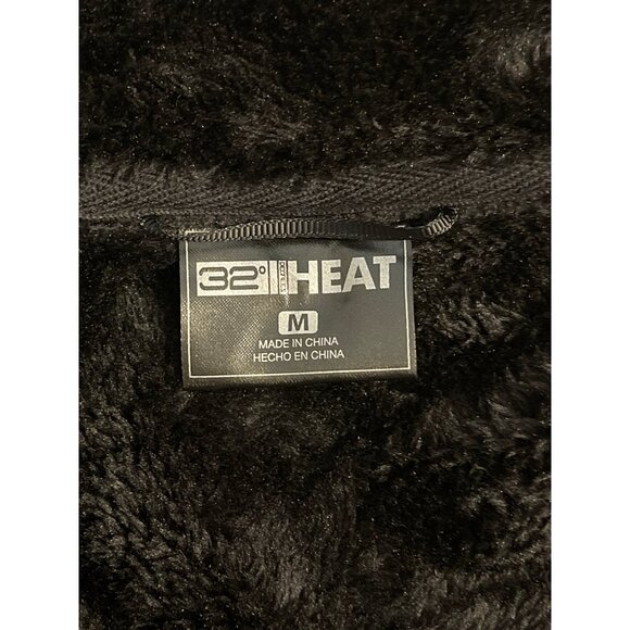 Size Medium Womens Black 32 DEGREES‎ Heat Soft Cozy Plush Velvet Full Zip Jacket - Picture 4 of 6